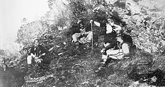 Residents of Štirovica on a hillside