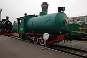 Industrial fireless locomotive No.9305 on display at Varshavsky railway station, St.Petersburg. Built in Germany in 1928