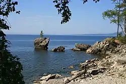 Turtle Stone, a natural monument near the selo of Turka in Pribaykalsky District