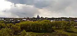 View of the village from Shmankivtsi Castle