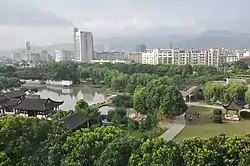 Yuhuan Park Panorama - Yuhuan Park, covering an area of 66,000 square meters, designed in the style of Suzhou gardens, reflecting a Ming Dynasty courtyard style.