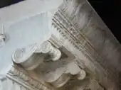 Roman corbels of a modillon cornice from the Temple of Concord (Rome), in the Tabularium (Rome)