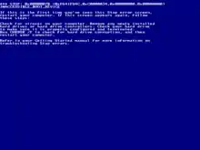 The Blue Screen of Death in Windows 2000.