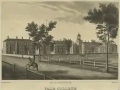 Yale College, 1828. Drawn by Pratt, engraved by S.S. Jocelyn