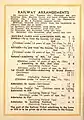 Back page showing railway arrangements and charges at the entrance gates