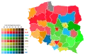 Results of the Sejm election, showing vote strength by electoral district.