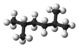 Ball and stick model of 2,5-dimethylhexane