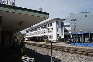 Island platform surrounded by tracks