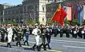 Soldiers of the battalion marching on Red Square in June 2020.