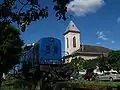 CFR train passing through the town