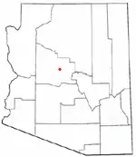 Location of Dewey–Humboldt in Yavapai County, Arizona