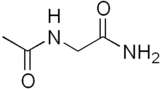 Skeletal formula of N-acetylglycinamide