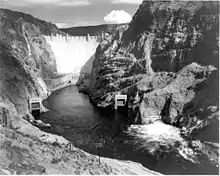 The Hoover Dam, seen here in 1942, was protected by 800 men stationed at Camp Williston in Boulder City, Nevada.