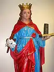 The original statue of St. Agrippina in the North End of Boston where her feast day is a large public festival. It is retired, but still displayed in the chapel, formerly at St. Leonard's Church.