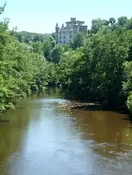 Château de Torsiac and the river Alagnon