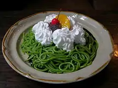 Matcha noodle dessert