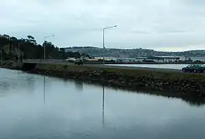 Causeway across the mouth of the Andersons Bay Inlet