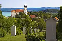 Tihany, behind Tihany Abbey and Lake Balaton