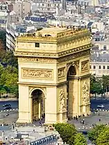 The Arc de Triomphe seen from the Eiffel Tower