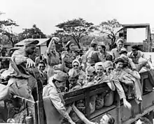 A group of Army nurses liberated from Santo Tomas Internment Camp in 1945.