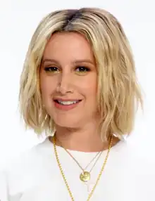 A photo of actor Ashley Tisdale doing a video for Allure in 2018