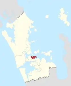 Location of Ōrākei Ward