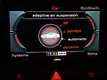 An Audi A8 Multi Media Interface control screen for its Adaptive Air Suspension