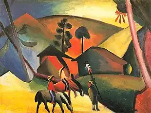 August Macke: Indianer auf Pferden today  Lenbachhaus, Munich