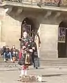 Piper playing by the Royal Palace of Amsterdam.