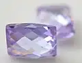 Purple cubic zirconia with checkerboard cut