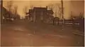 A photograph of the village of Darlington looking northeast from Bailey's Corner (currently the intersection of Shuresville Road and Route 161, or Main Street, and Kirk Road).