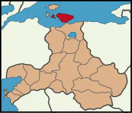 Map showing Erdek District in Balıkesir Province