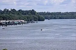 Stilt houses of Burong Pingai Ayer facing the Brunei River