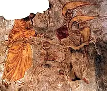 Image 77Baptism of Christ on a medieval Nubian painting from Old Dongola (from History of painting)