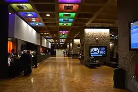 Shot of The Barbican Centre's ceiling