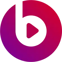 The logo that Beats Music, a subsidiary of Beats Electronics, uses.