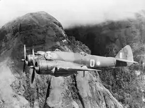 Image 16An Australian Beaufighter flying over the Owen Stanley Range in New Guinea in 1942 (from History of the Royal Australian Air Force)