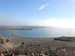 Beechey Island Harbour viewed from northwest summit of Beechey Island, Nunavut, Canada.