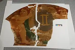 Conservation of damaged mural, Zodiac: Gemini