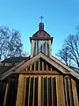 The church's bell tower