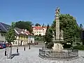 Kryštof Harant Square with the Statue of Saint Florian