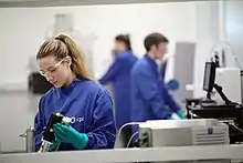 A scientist in the biotherapeutics lab at CPI