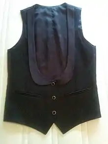 Black tie waistcoat with studs