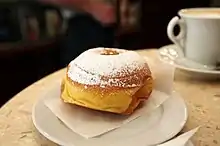 Bombolone containing apricot jam