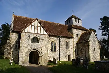 Image 49The church at Breamore in the west of the county, north of the New Forest (from Portal:Hampshire/Selected pictures)