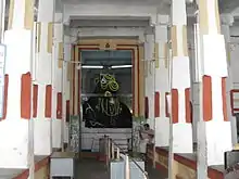 Temple interior with Nandi idol