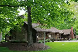 Maple sugar cabin in the town square