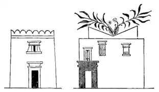 Dwelling house in Ancient Egypt with windcatcher. From a painting at the Pharaonic house of Neb-Ammun, Egypt, which dates from the 19th Dynasty, c. 1300 BC (British Museum).