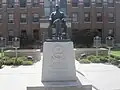 C.W. Post statue in front of the Garza County Courthouse