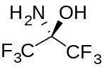 An unusual example of an isolable, acyclic hemiaminal: the adduct of ammonia and  hexafluoroacetone